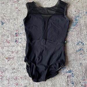 Lucky Leo Custom Black Mesh Panel Leotard